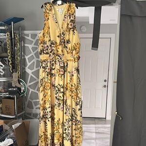 Floral Yellow Maxi Dress